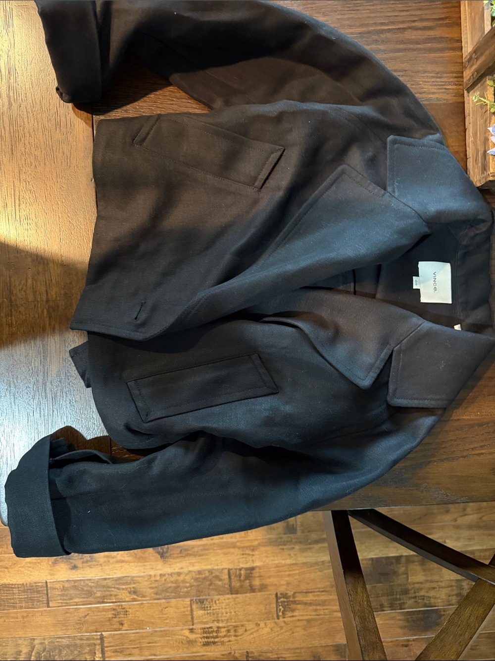 Vince Black Women's Pea Coat